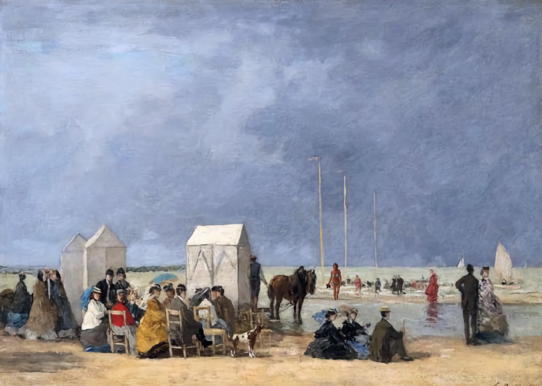 Le Bain à Deauville 1865 par Boudin - jeu de l'intrus