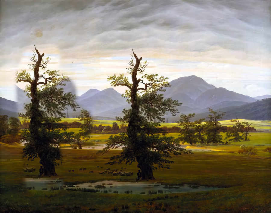 Arbre solitaire 1821 - jeu de l'intrus (Friedrich)