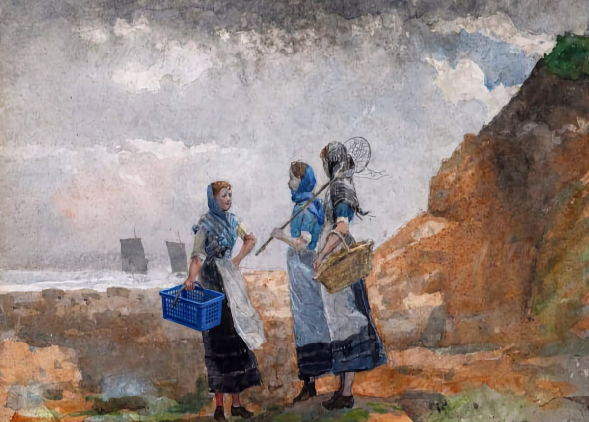 Trois jeunes filles à la pêche 1881 - jeu de l'intrus (Homer)