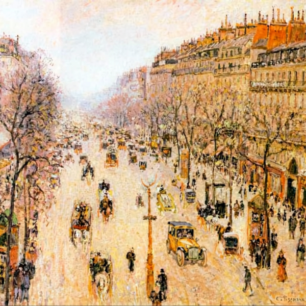 Boulevard Montmartre le matin 1897 - jeu de l'intrus
